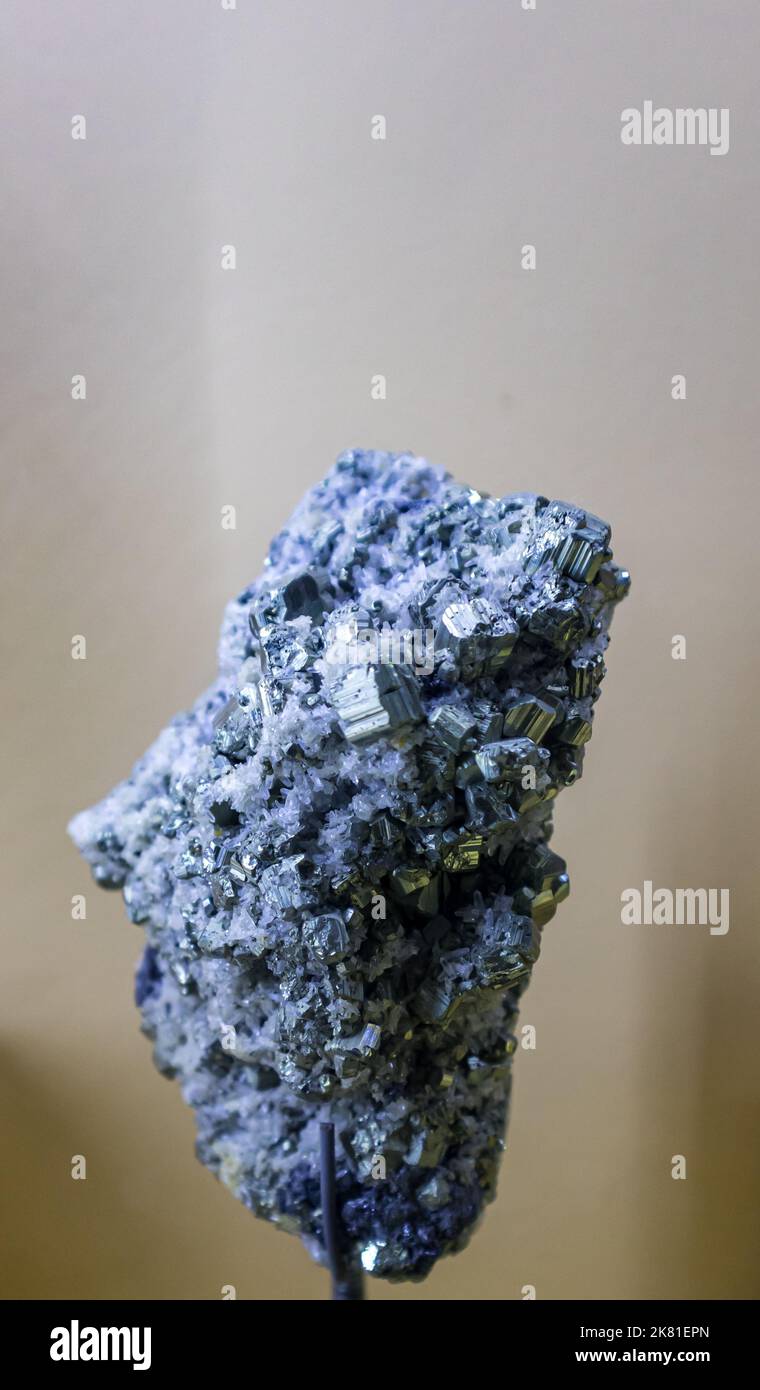 Chalcopyrite is a copper iron sulfide mineral and the most abundant