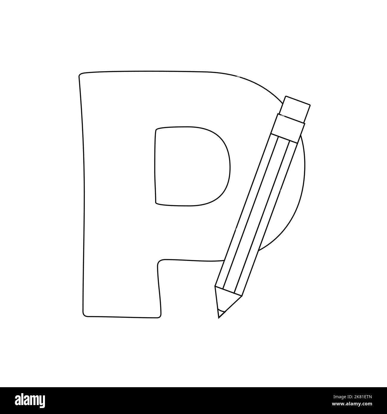 P letter for coloring Cut Out Stock Images &amp; Pictures - Alamy