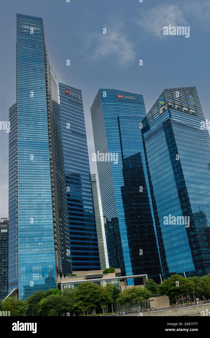 Skyscrapers in the singapore financial district stock photo alamy