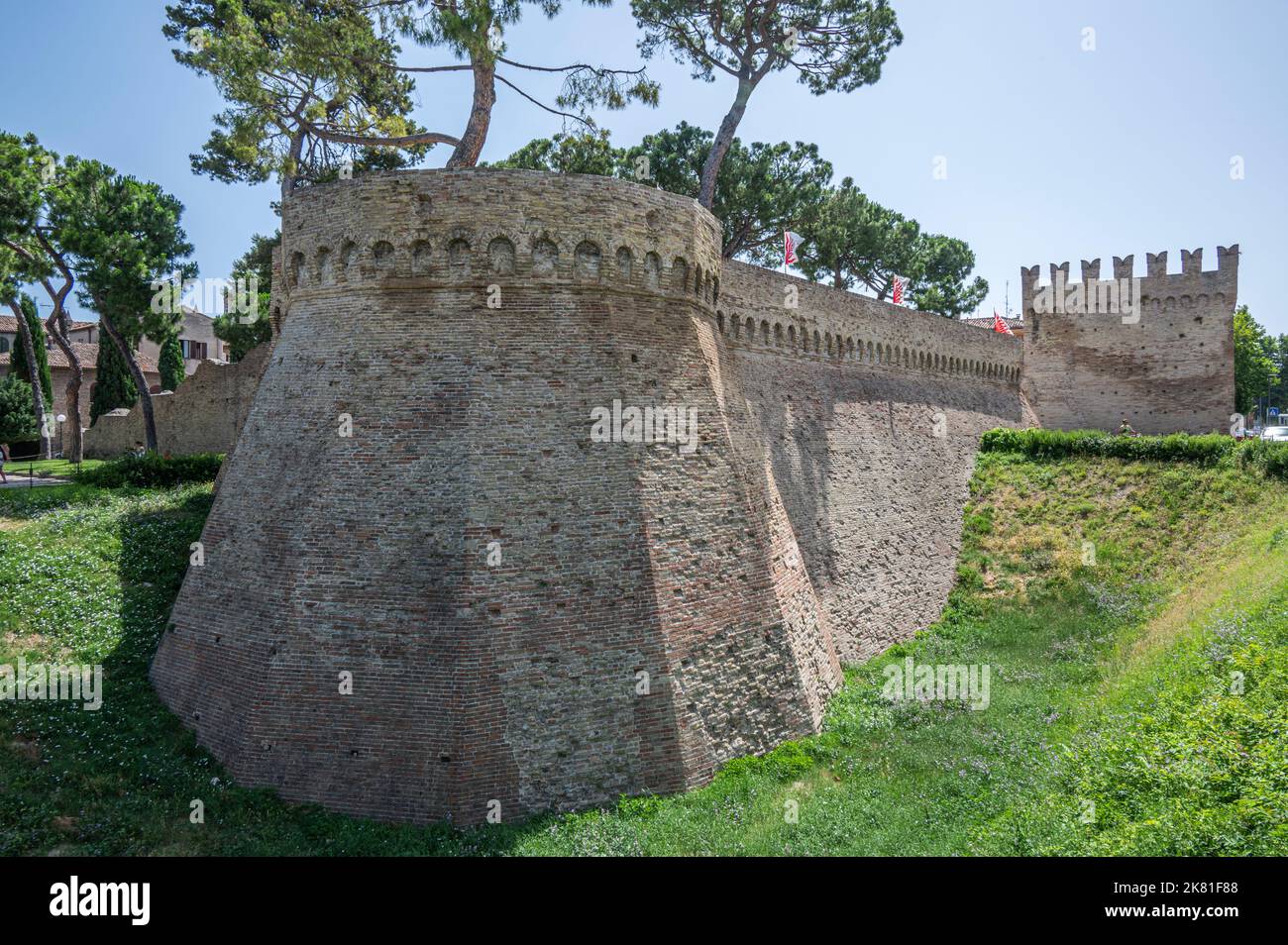 The Pincio of Fano with the ancient Roman walls Stock Photo - Alamy