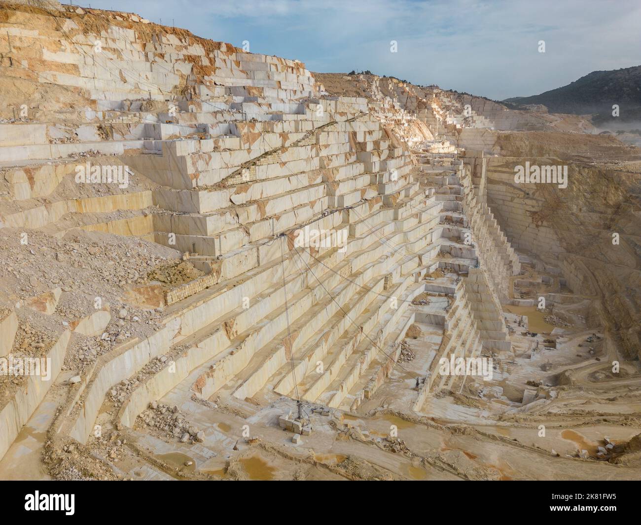 White marble quarry, one of the largest in Spain, Pinoso, Alicante