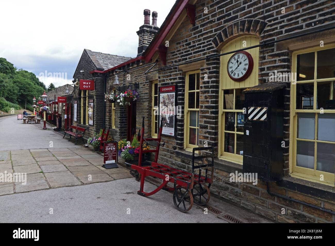 Platform side of Oxenhope Station on Keighley & Worth Valley Railway Stock Photo