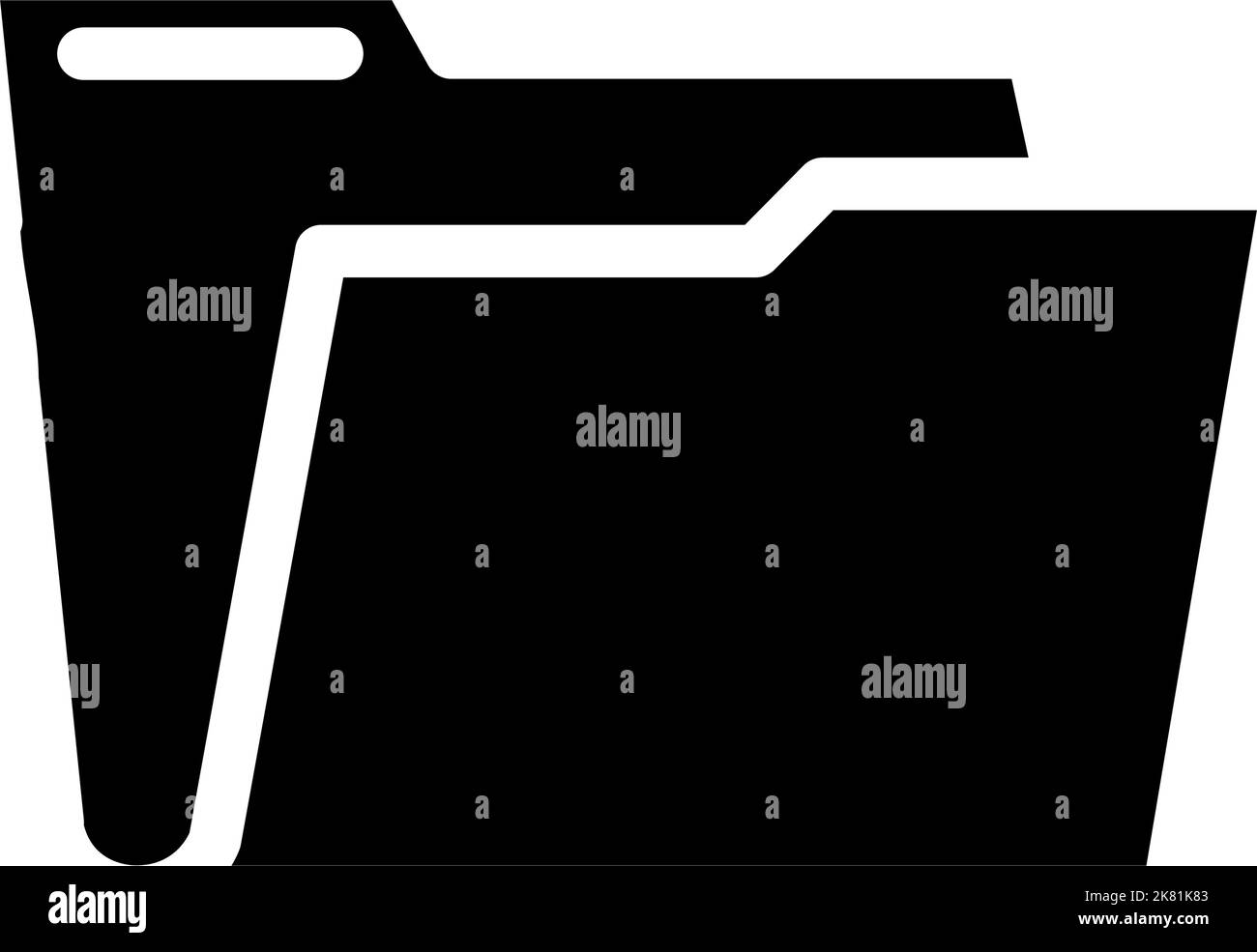 empty folder glyph icon vector illustration Stock Vector Image & Art ...