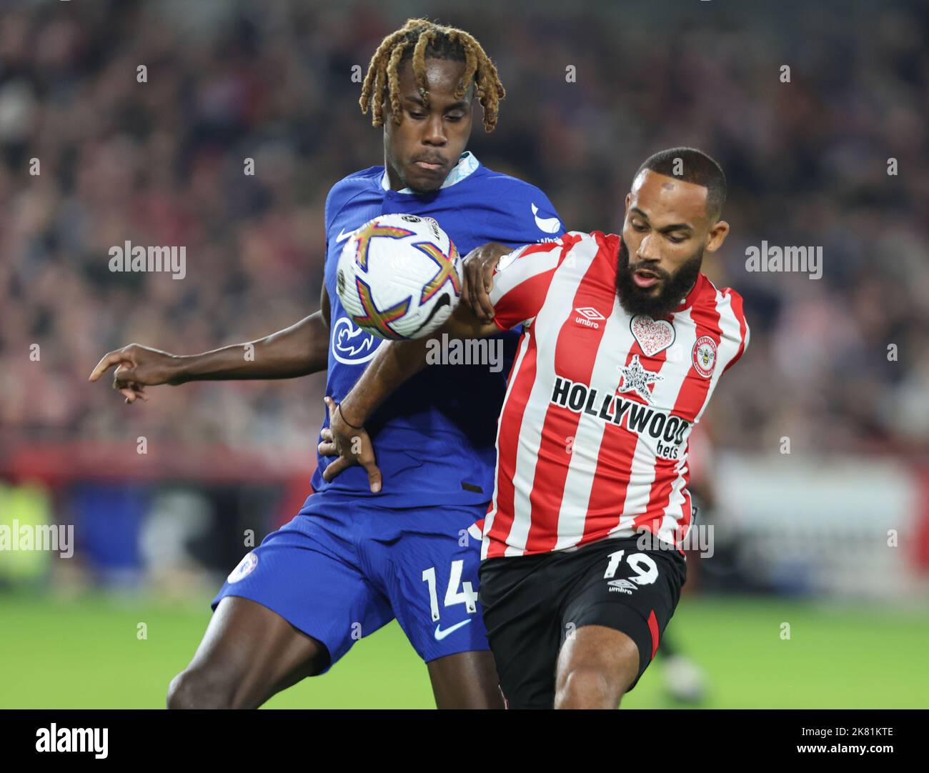 Brentford ENGLAND - October 19: Bryan Mbeumo of Brentford holds of ...