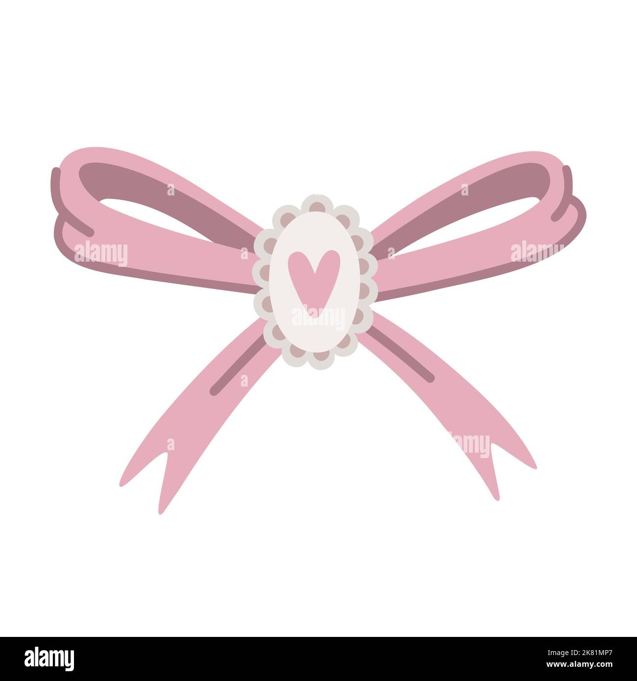 isolated pink satin bow and ribbon Stock Vector Image & Art - Alamy