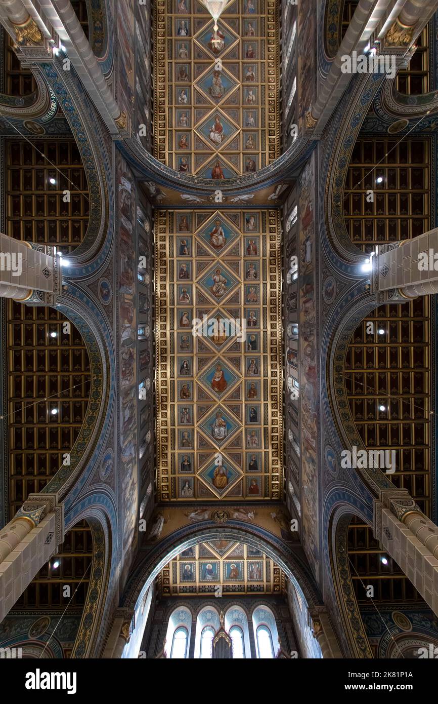 Pecs, Hungary - December 31 2021: Interior of St Peter and St Paul