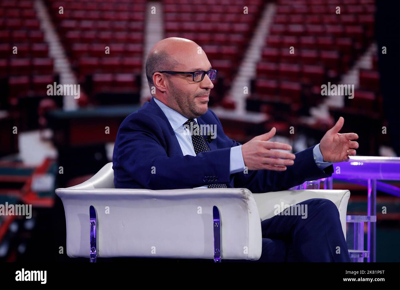 Italian politician Lorenzo Fontana guest of the television program