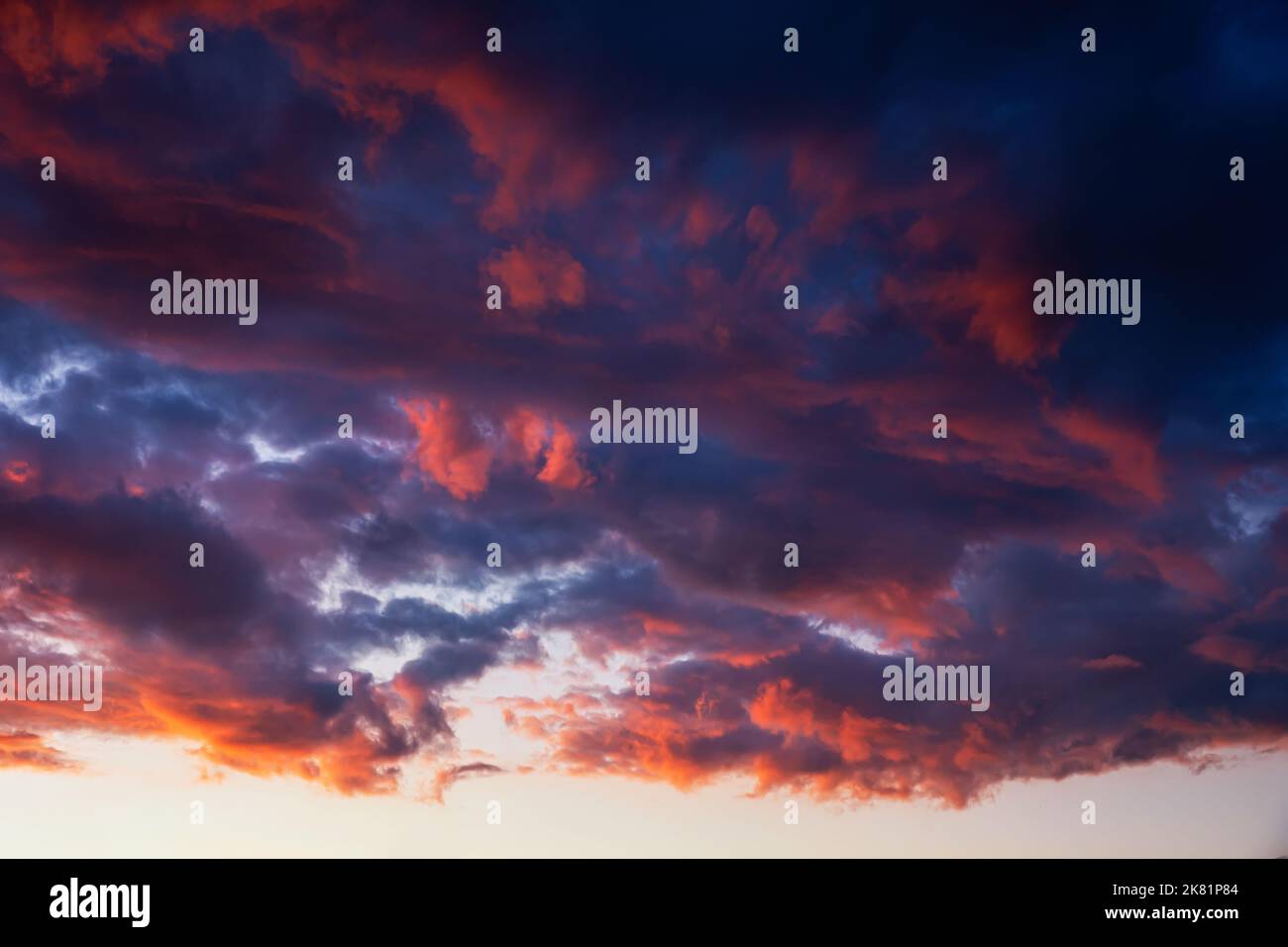 Colorful cloudscape after storm un sunset Stock Photo