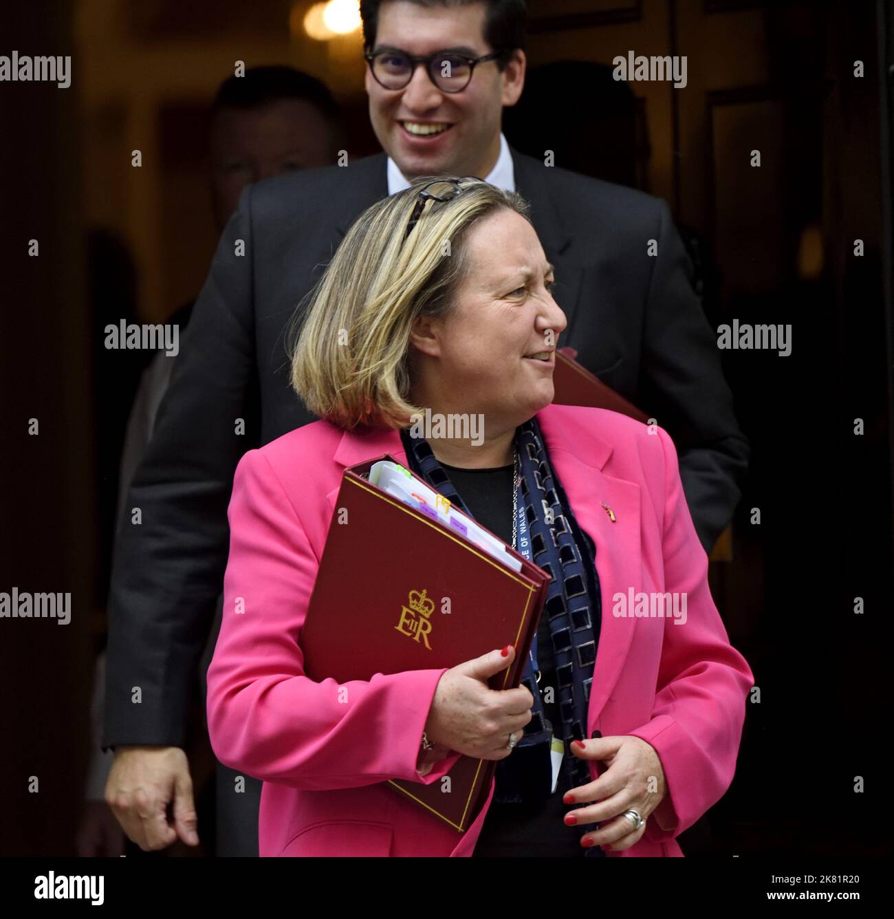 Anne-Marie Trevelyan MP (Secretary of State for Transport) and Ranil Jayawardena MP (Secretary of State for Environment, Food and Rural Affairs) leave Stock Photo