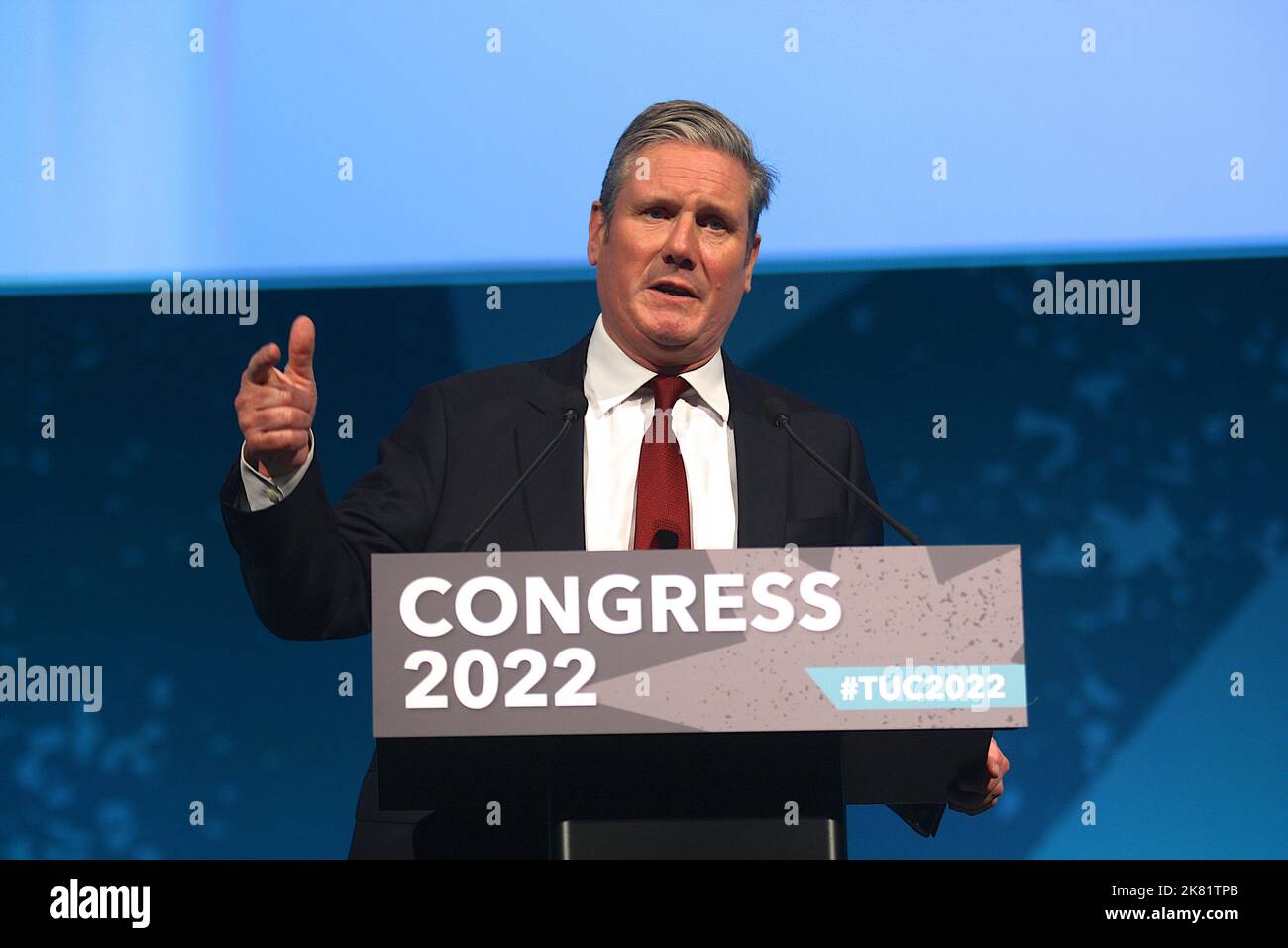 Keir Starmer gives his speech th the TUC Congress 20th October 2022 Stock Photo