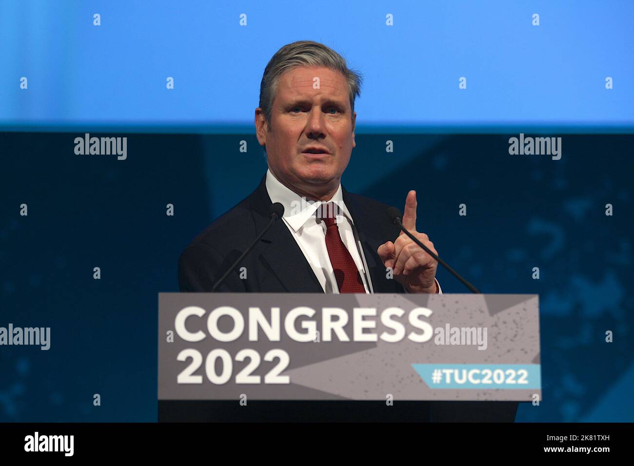 Keir Starmer gives his speech th the TUC Congress 20th October 2022 Stock Photo