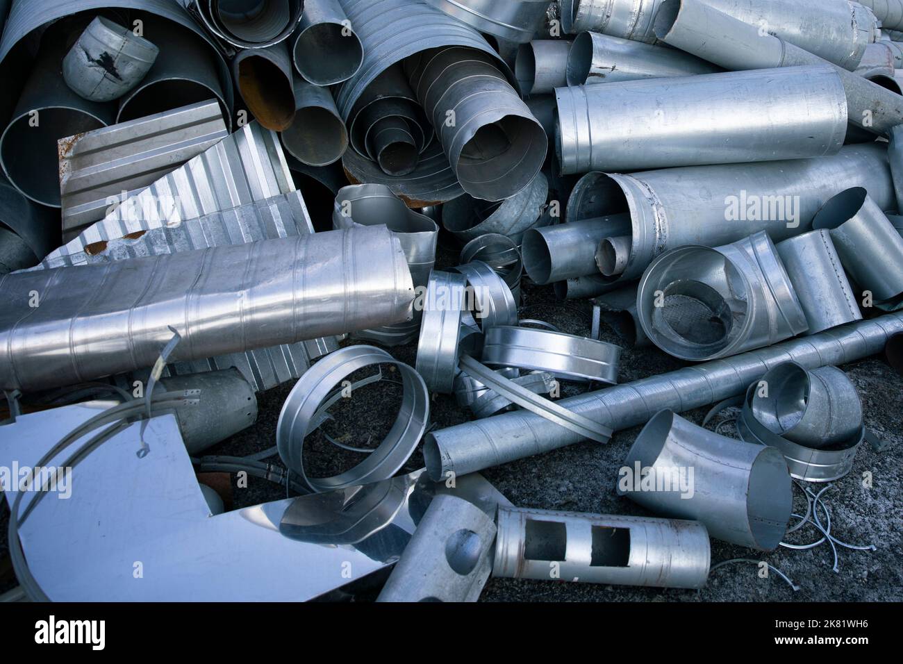 Recyclable metal waste in heap outdoor Stock Photo Alamy