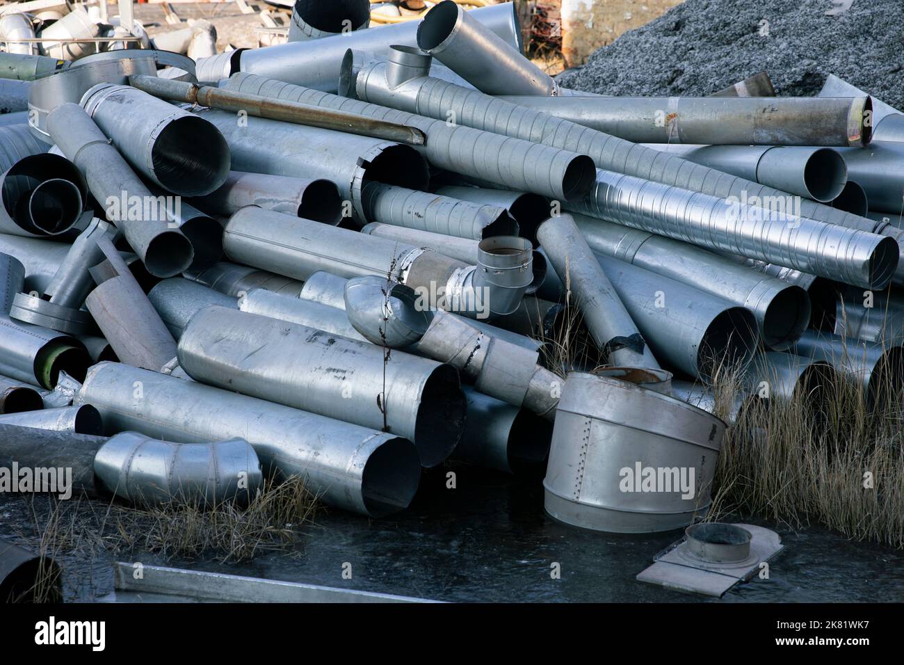Recyclable metal waste in heap outdoor Stock Photo Alamy