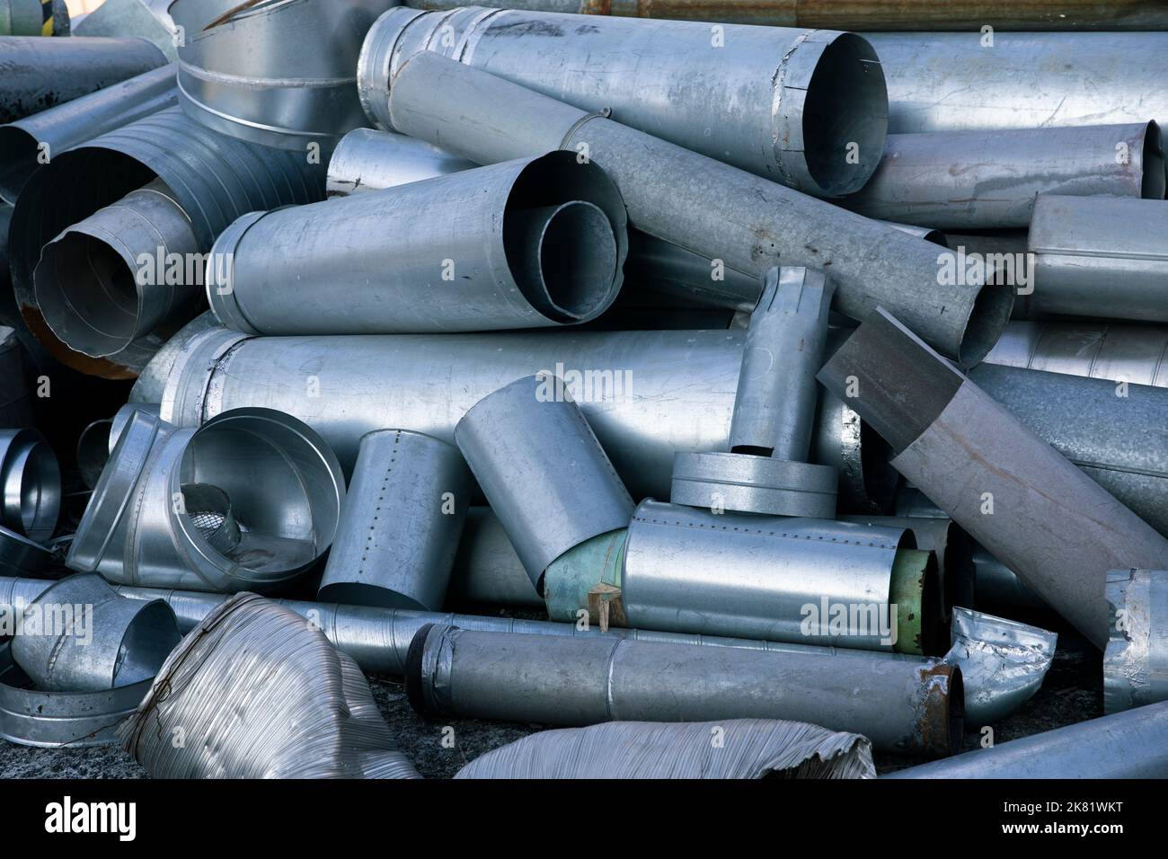 Recyclable metal waste in heap outdoor Stock Photo Alamy