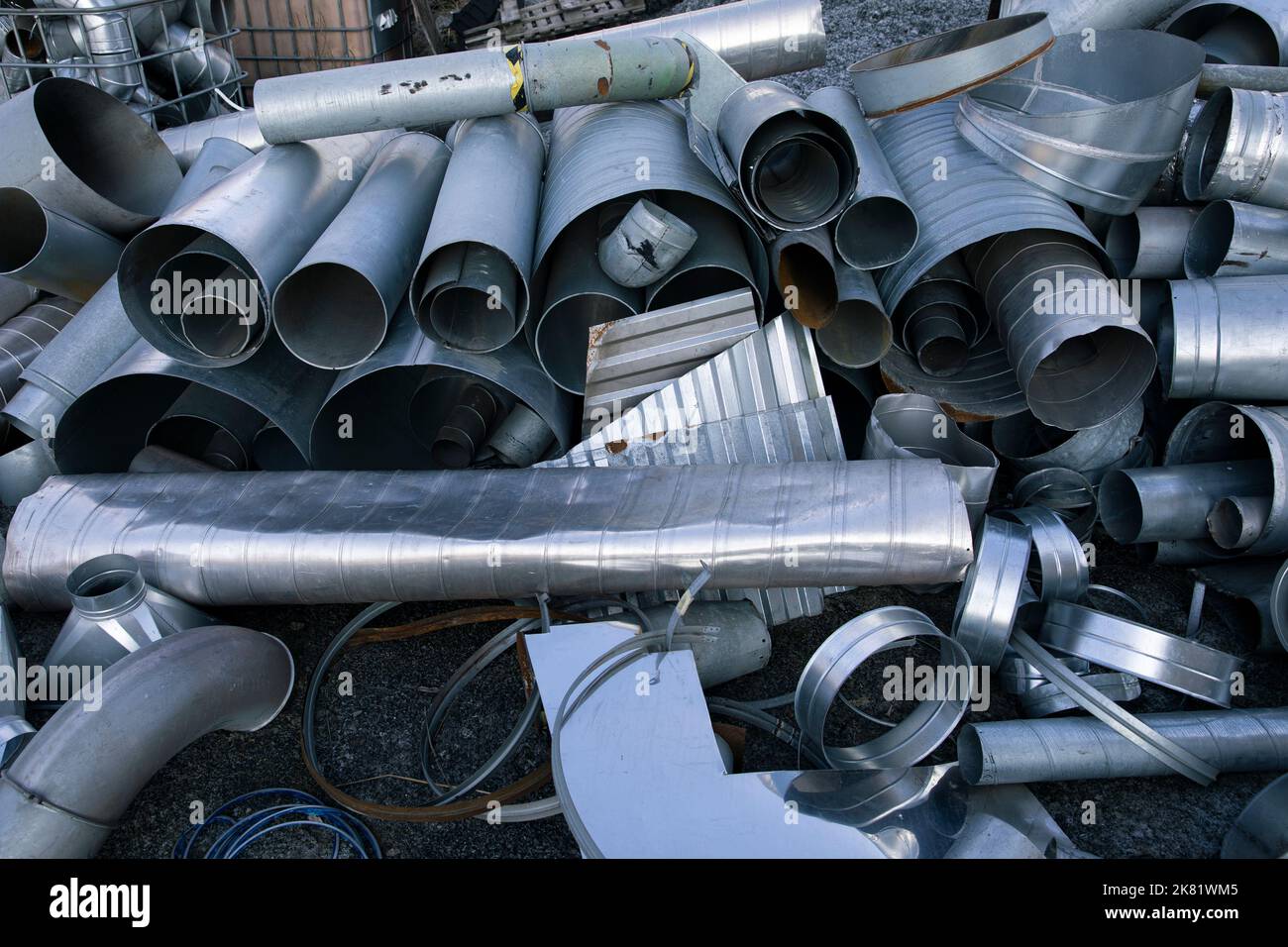 Recyclable metal waste in heap outdoor Stock Photo Alamy