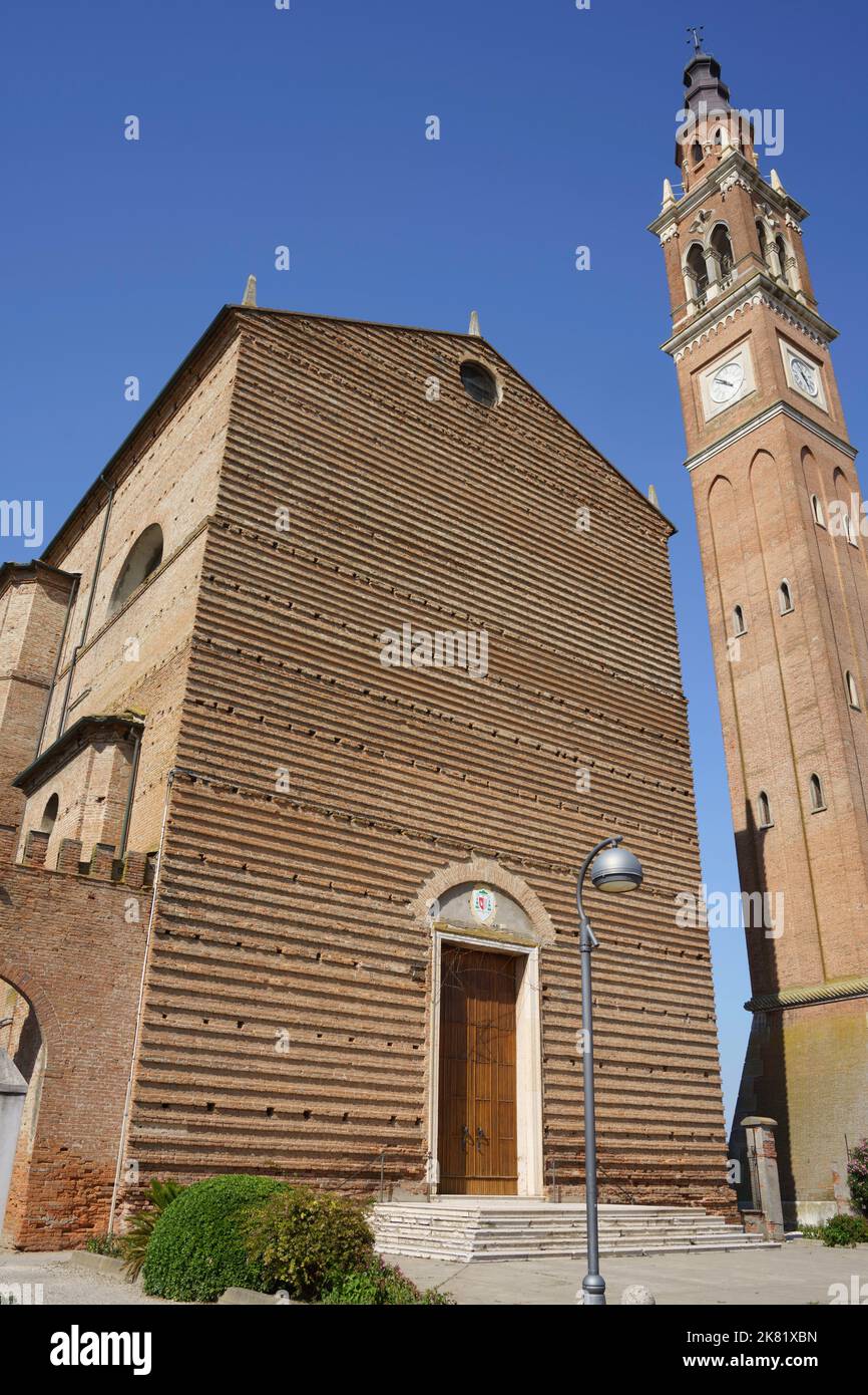 Facade of the San Prosdocimo church at Castelbaldo, in Padua province, Veneto, Italy Stock Photo
