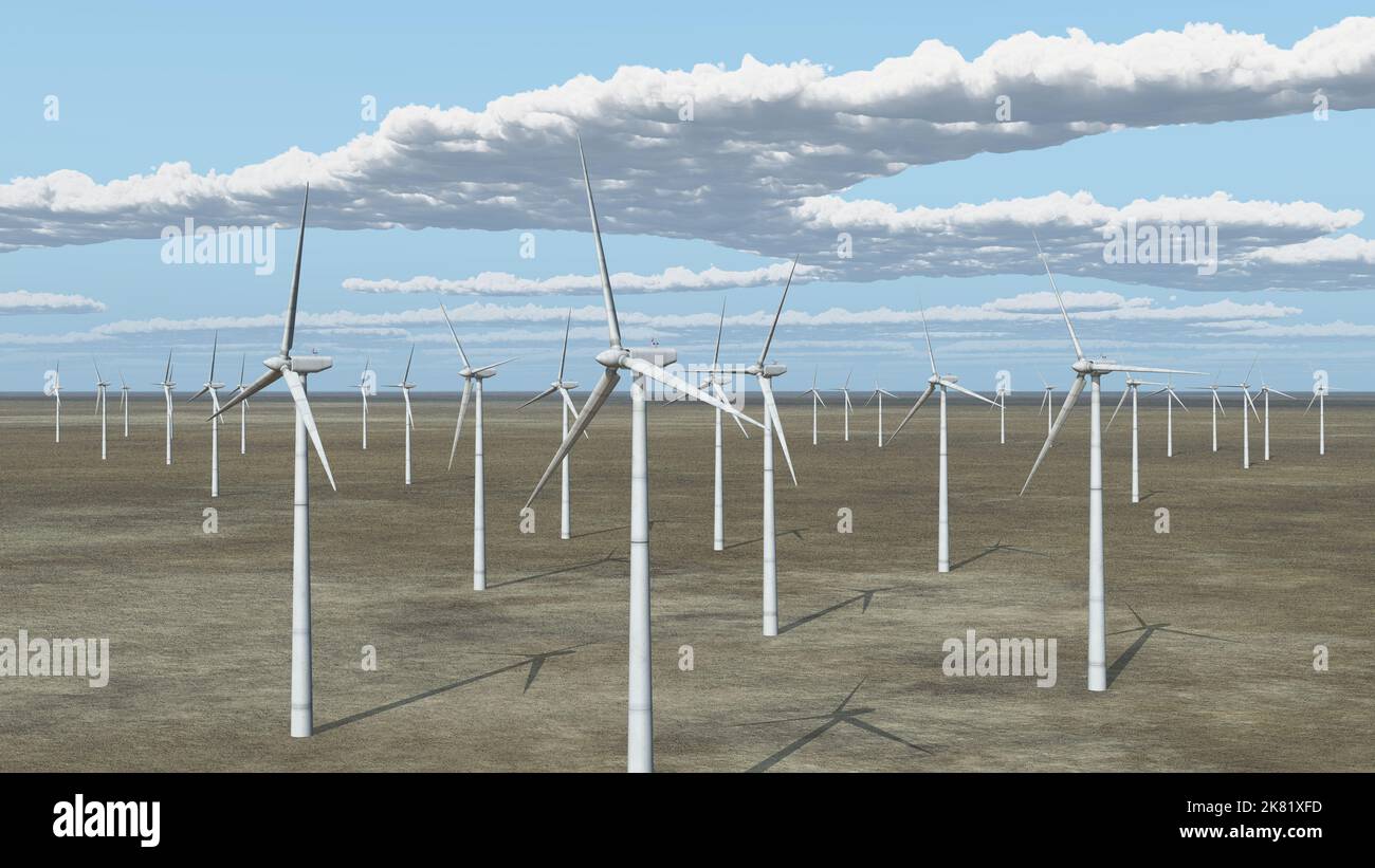 Wind turbines in a landscape Stock Photo - Alamy