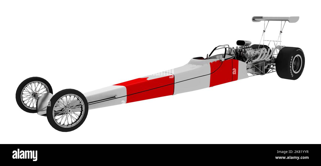 Dragster car isolated on white background Stock Photo