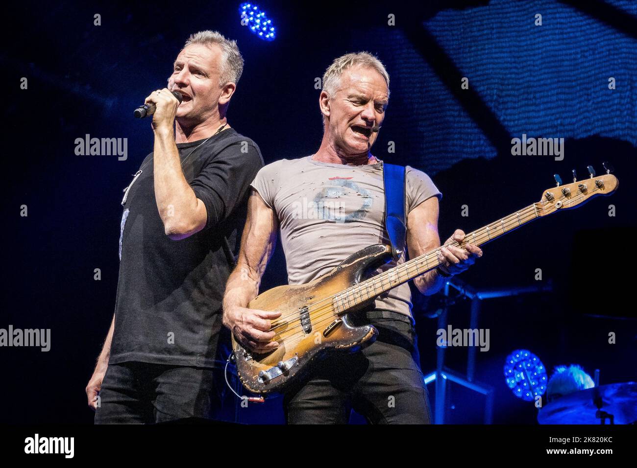 Sting and his son Joe Sumner performing live in Oslo on 19 October 2022 Stock Photo