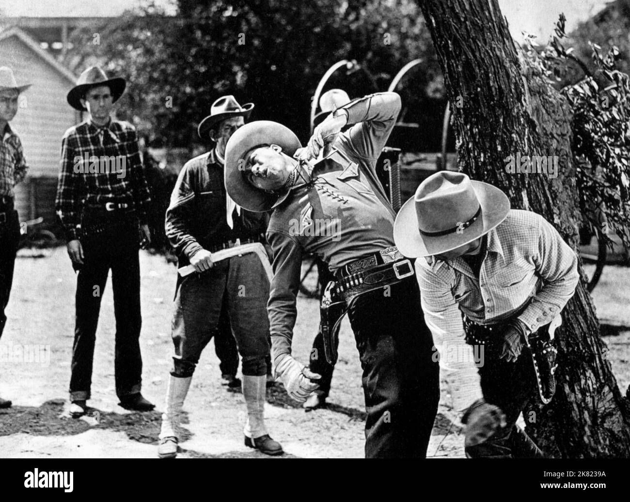 Scene With Tex Ritter Film Arizona Trail (1941) Characters WITH