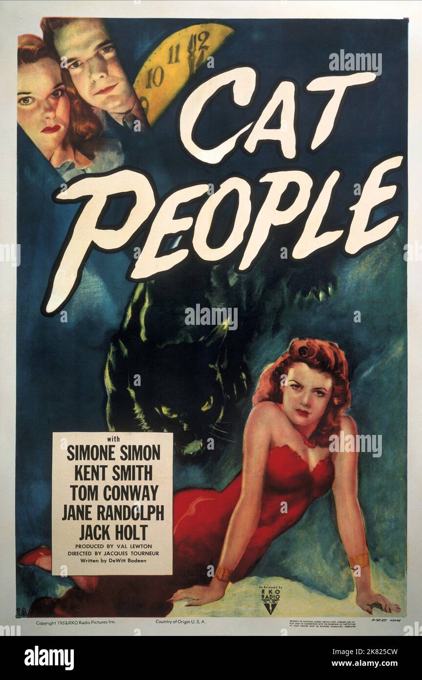 Jane Randolph, Kent Smith & Simone Simon Film: Cat People (USA 1942) Characters: Alice Moore, Oliver Reed, Irena Dubrovna Reed  Director: Jacques Tourneur 06 December 1942   **WARNING** This Photograph is for editorial use only and is the copyright of RKO and/or the Photographer assigned by the Film or Production Company and can only be reproduced by publications in conjunction with the promotion of the above Film. A Mandatory Credit To RKO is required. The Photographer should also be credited when known. No commercial use can be granted without written authority from the Film Company. Stock Photo