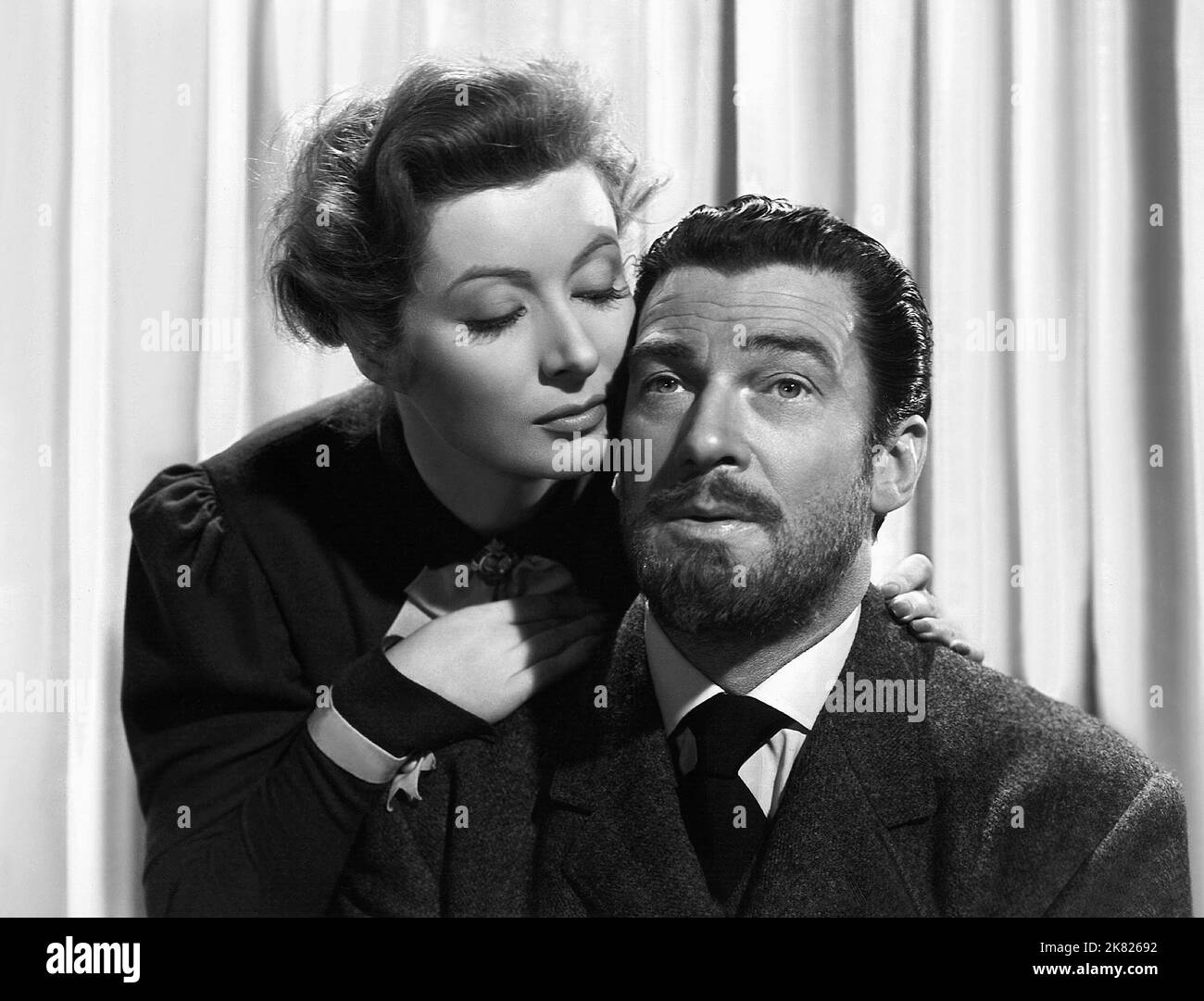 Greer Garson & Walter Pidgeon  Film Madame Curie (1947) Characters: Marie Curie & Pierre Curie  Director: Mervyn Leroy 15 December 1943   **WARNING** This Photograph is for editorial use only and is the copyright of MGM and/or the Photographer assigned by the  Film or Production Company and can only be reproduced by publications in conjunction with the promotion of the above  Film. A Mandatory Credit To MGM is required. The Photographer should also be credited when known. No commercial use can be granted without written authority from the  Film Company. Stock Photo