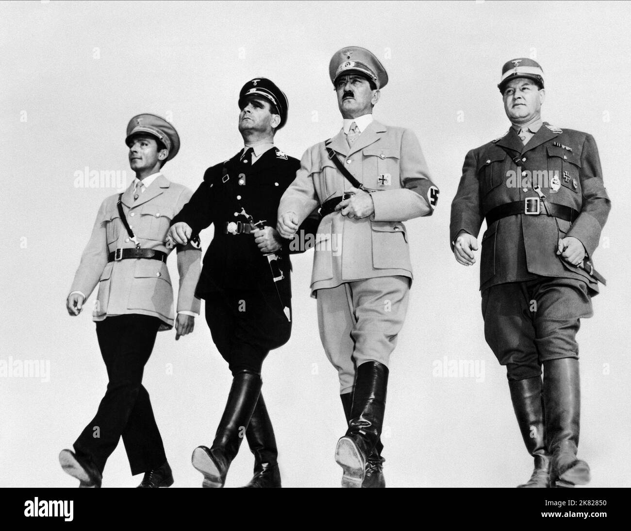 Martin Kosleck, Victor Varconi, Bobby Watson & Alex Pope Film: The Hitler Gang (1942) Characters: Joseph Goebbels, Rudolph Hess, Adolf Hitler, Hermann Goring  Director: John Farrow 26 April 1944   **WARNING** This Photograph is for editorial use only and is the copyright of PARAMOUNT and/or the Photographer assigned by the Film or Production Company and can only be reproduced by publications in conjunction with the promotion of the above Film. A Mandatory Credit To PARAMOUNT is required. The Photographer should also be credited when known. No commercial use can be granted without written autho Stock Photo