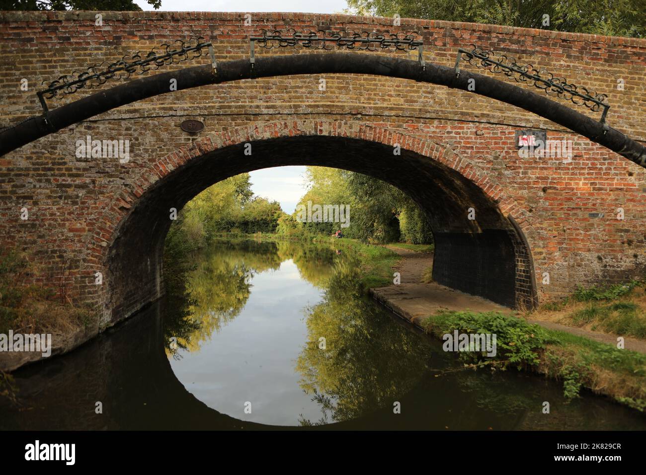 A brick bridge over the Grand Union Canal, United Kingdom Stock Photo