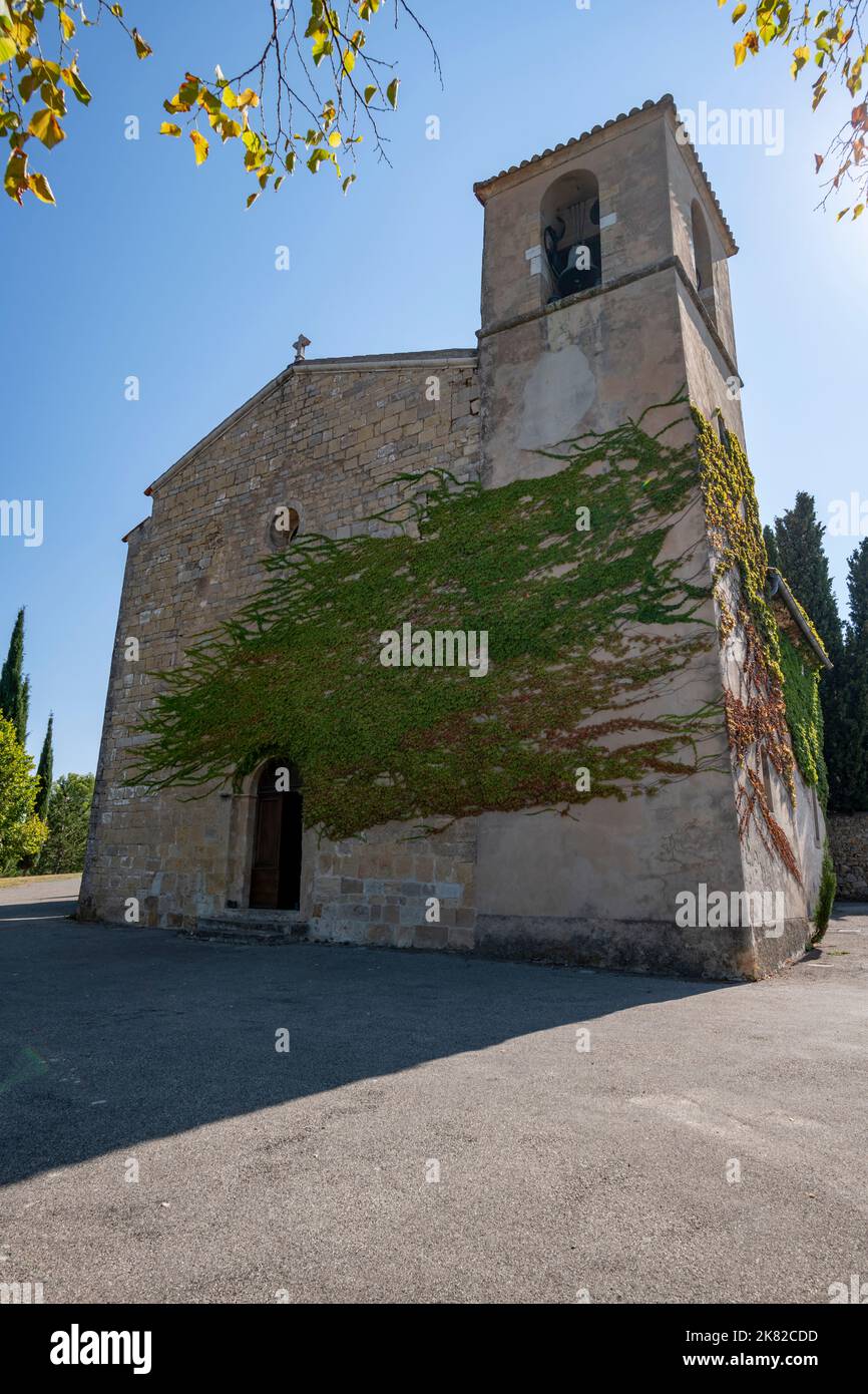 Saint Denis Church at Tourtour, South of France Stock Photo