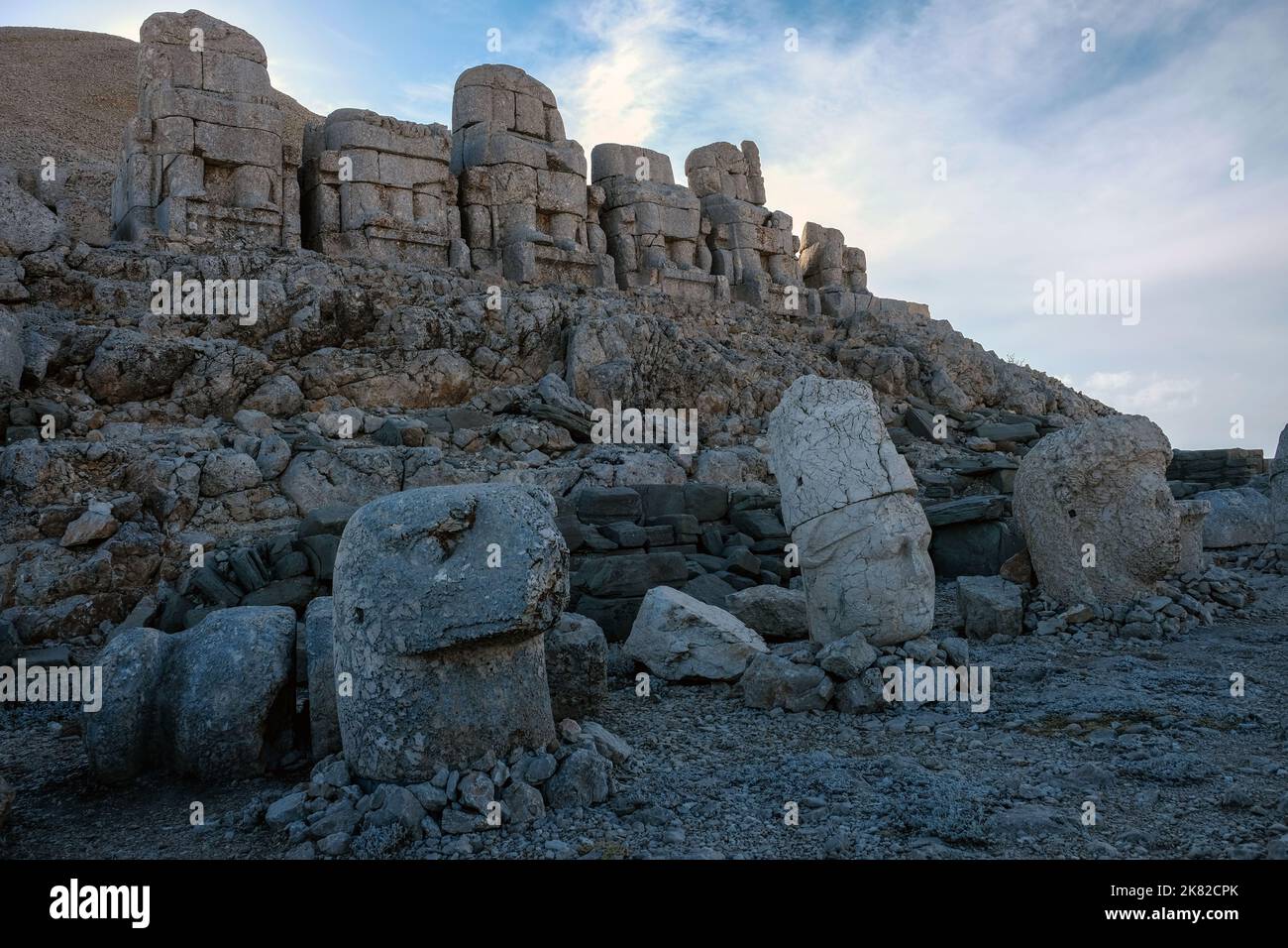 Nemrut Mountain is also known as the highest open-air museum in the world. Stock Photo