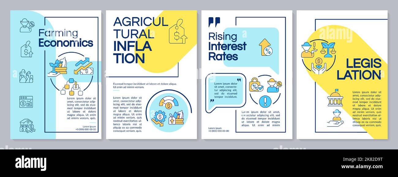 Farm economics blue and yellow brochure template Stock Vector Image ...