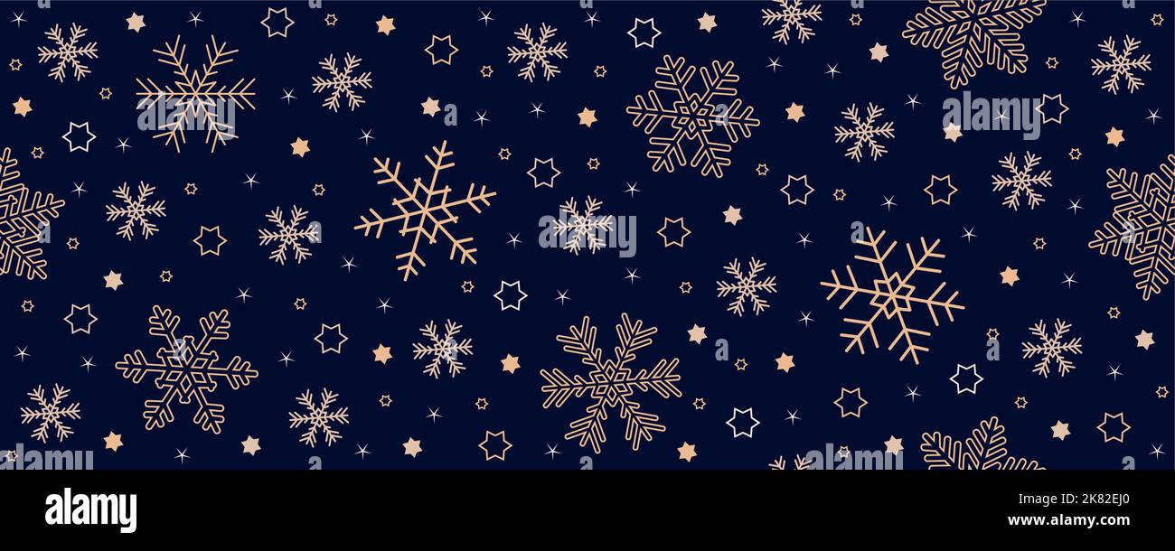 blue christmas seamless snowflake background on white Stock Vector