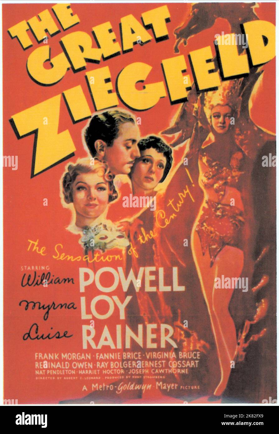 Myrna Loy, William Powell & Luise Rainer Film: The Great Ziegfeld (USA ...