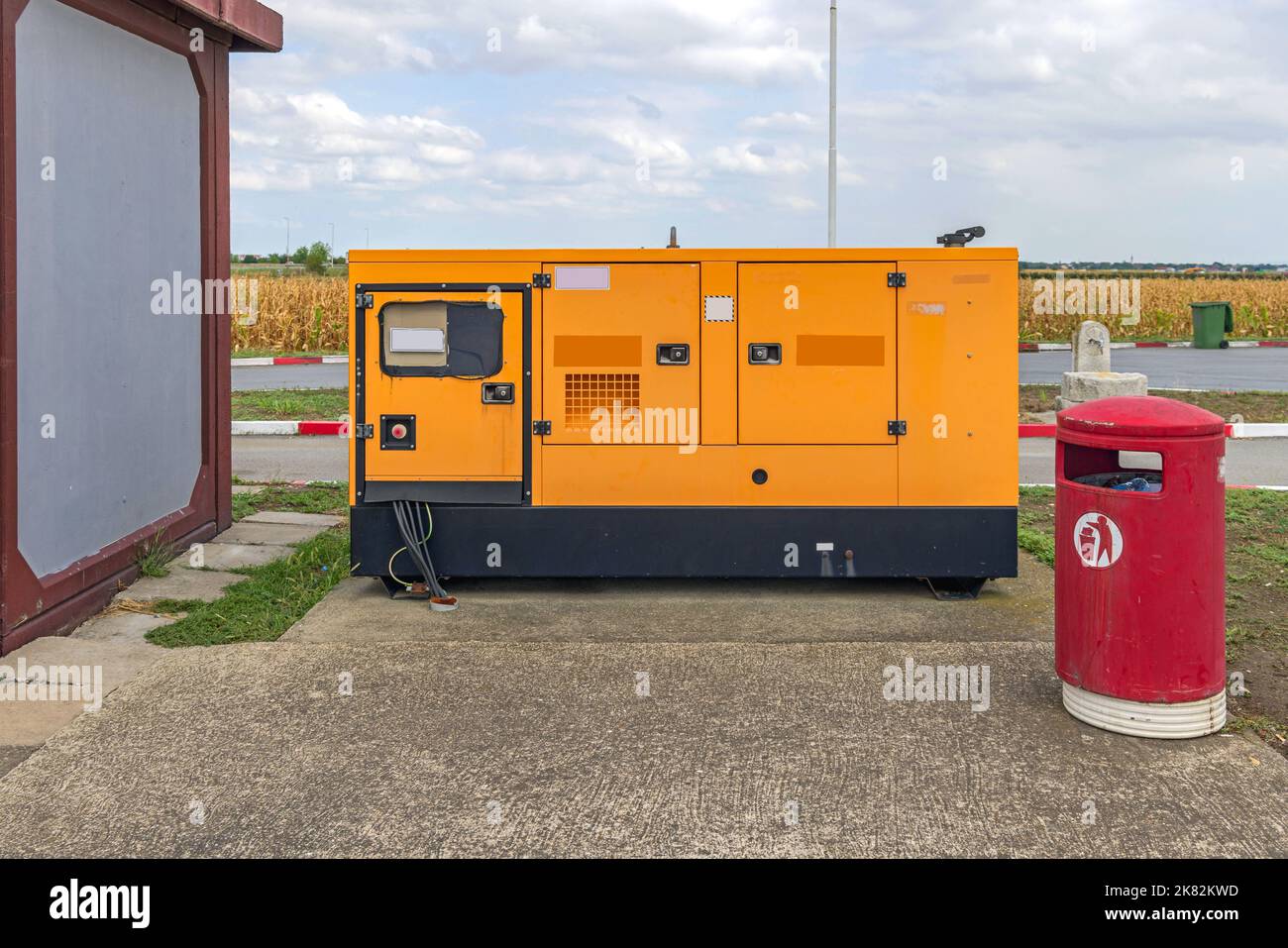 Large Stationary Aux Diesel Power Three Phase Electric Generator Set Stock Photo Alamy