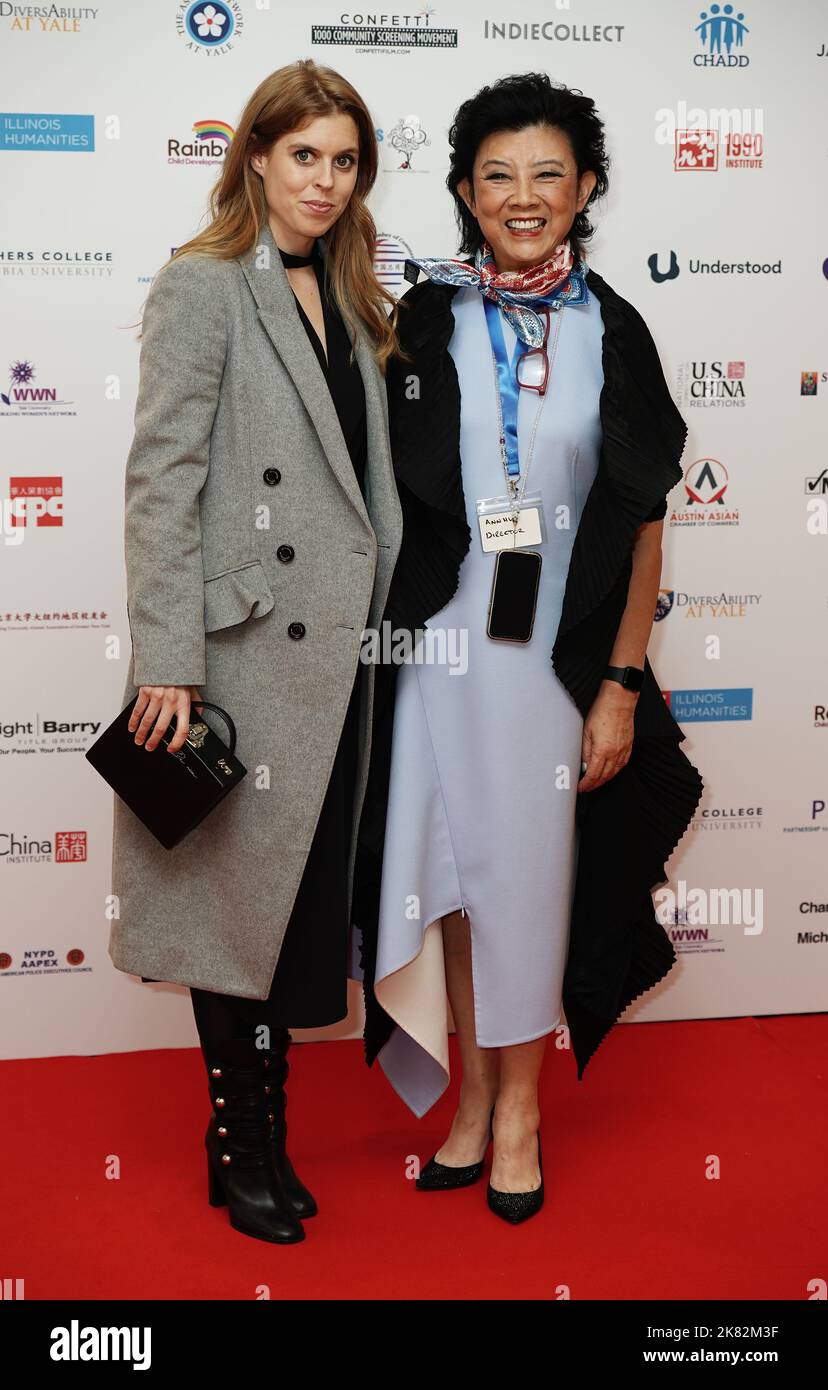 Princess Beatrice (left) and Ann Hu attending the UK premiere of