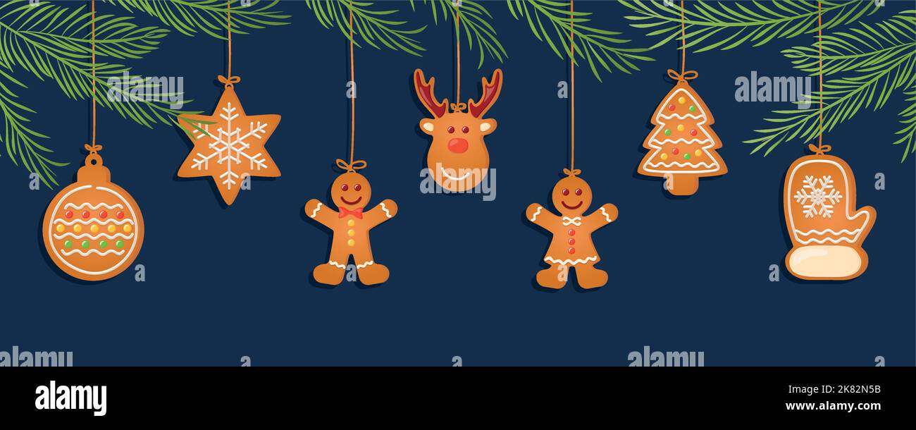 Gingerbread man border Stock Vector Images - Alamy