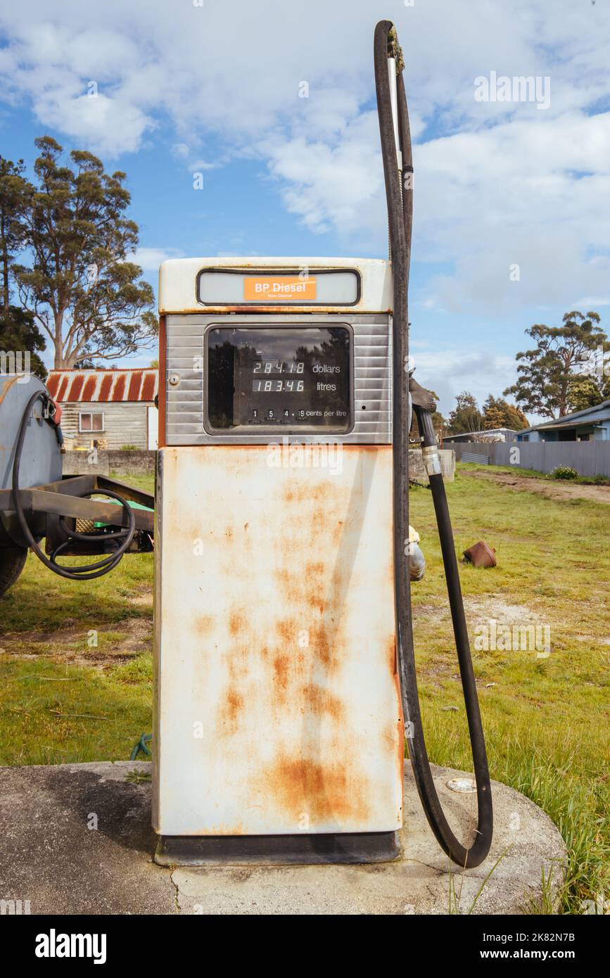 Herrick Gas Pump in Tasmania Australia Stock Photo Alamy