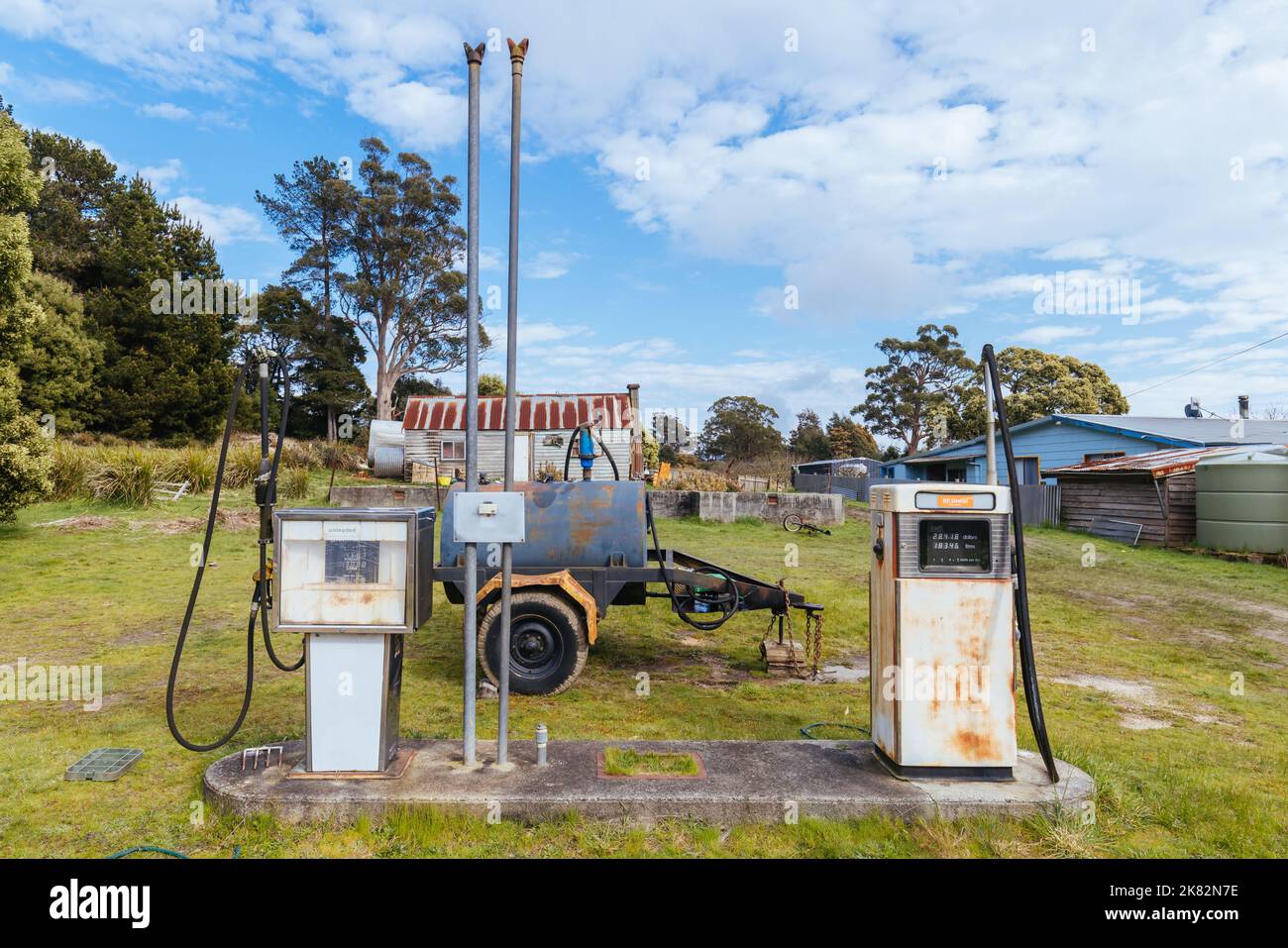 Herrick Gas Pump in Tasmania Australia Stock Photo Alamy