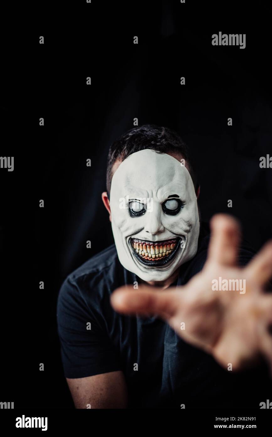 Man Dressed As A White Demon For Halloween Stock Photo Alamy man-dressed-as-a-white-demon-for-halloween-stock-photo-alamy