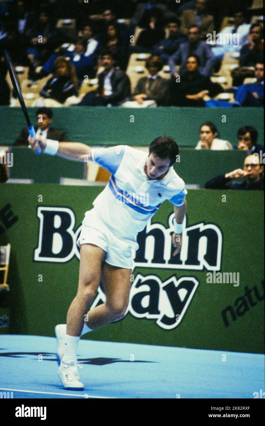 French tennis player Marc Tulasne, Grand Prix de Tennis de Lyon, France