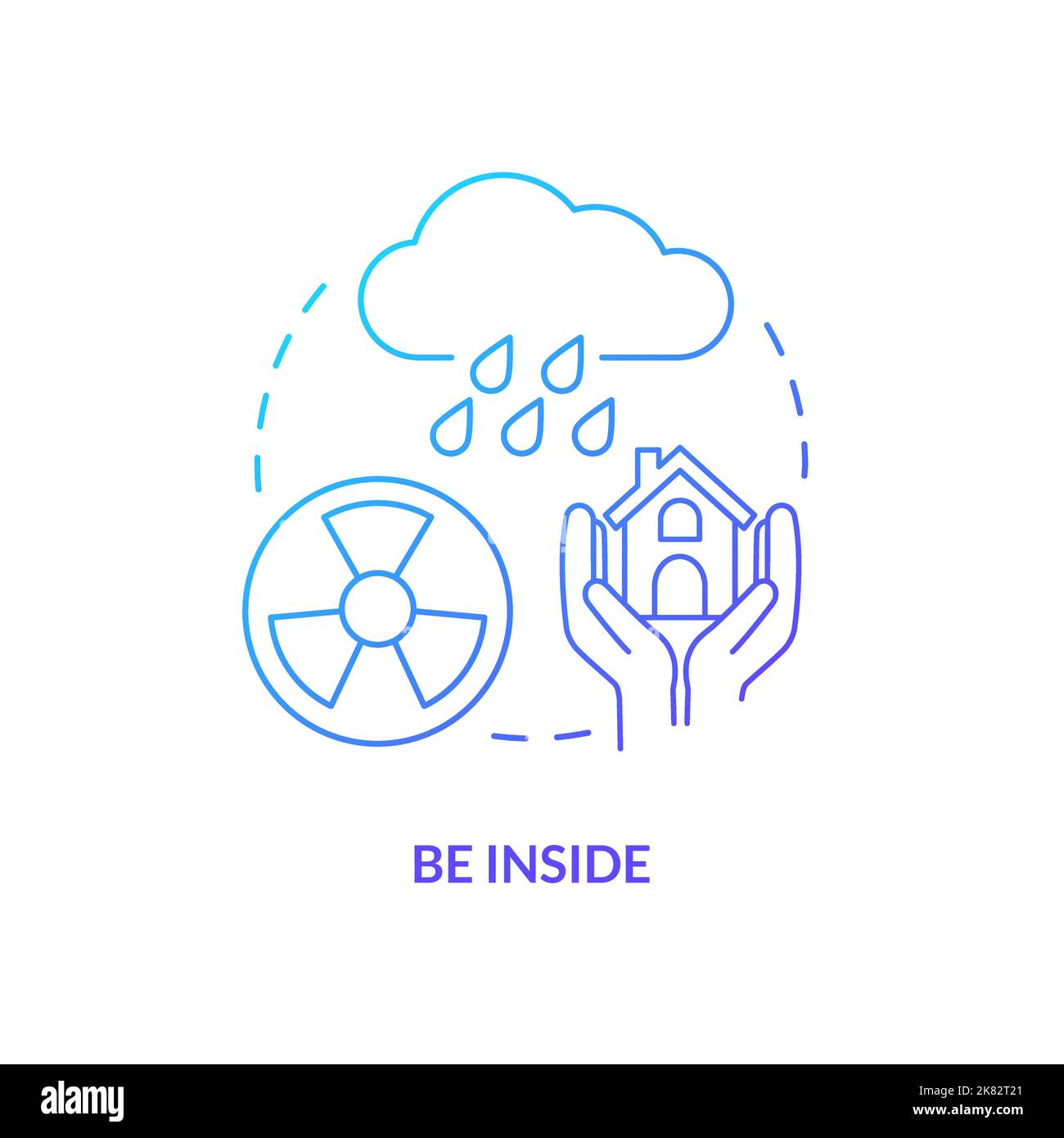 Be inside blue gradient concept icon Stock Vector