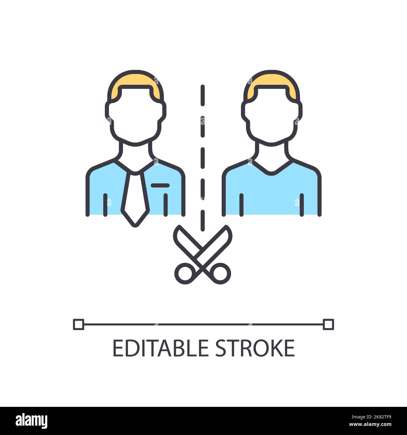 Work and life separation RGB color icon Stock Vector