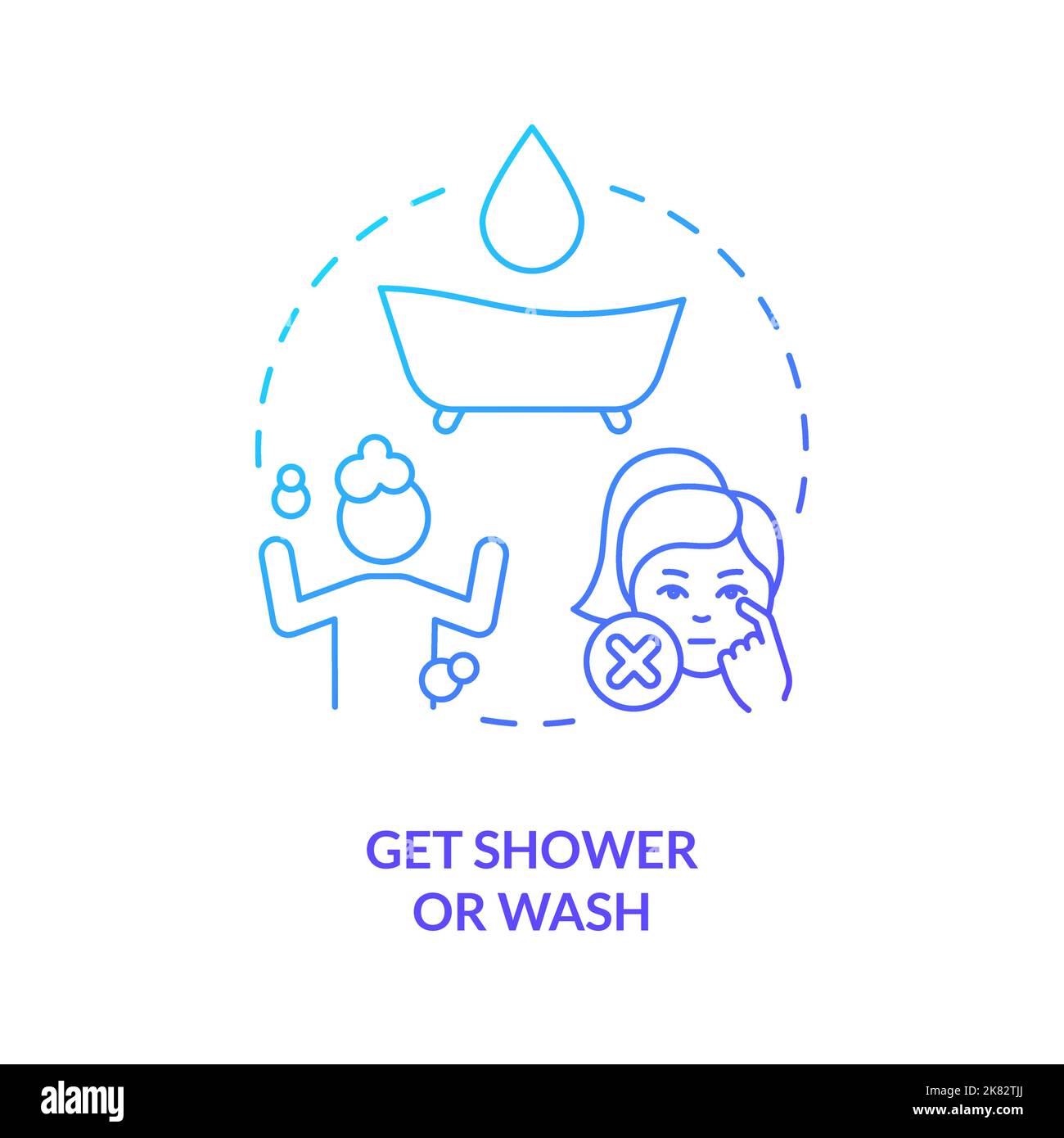 Get shower or wash blue gradient concept icon Stock Vector