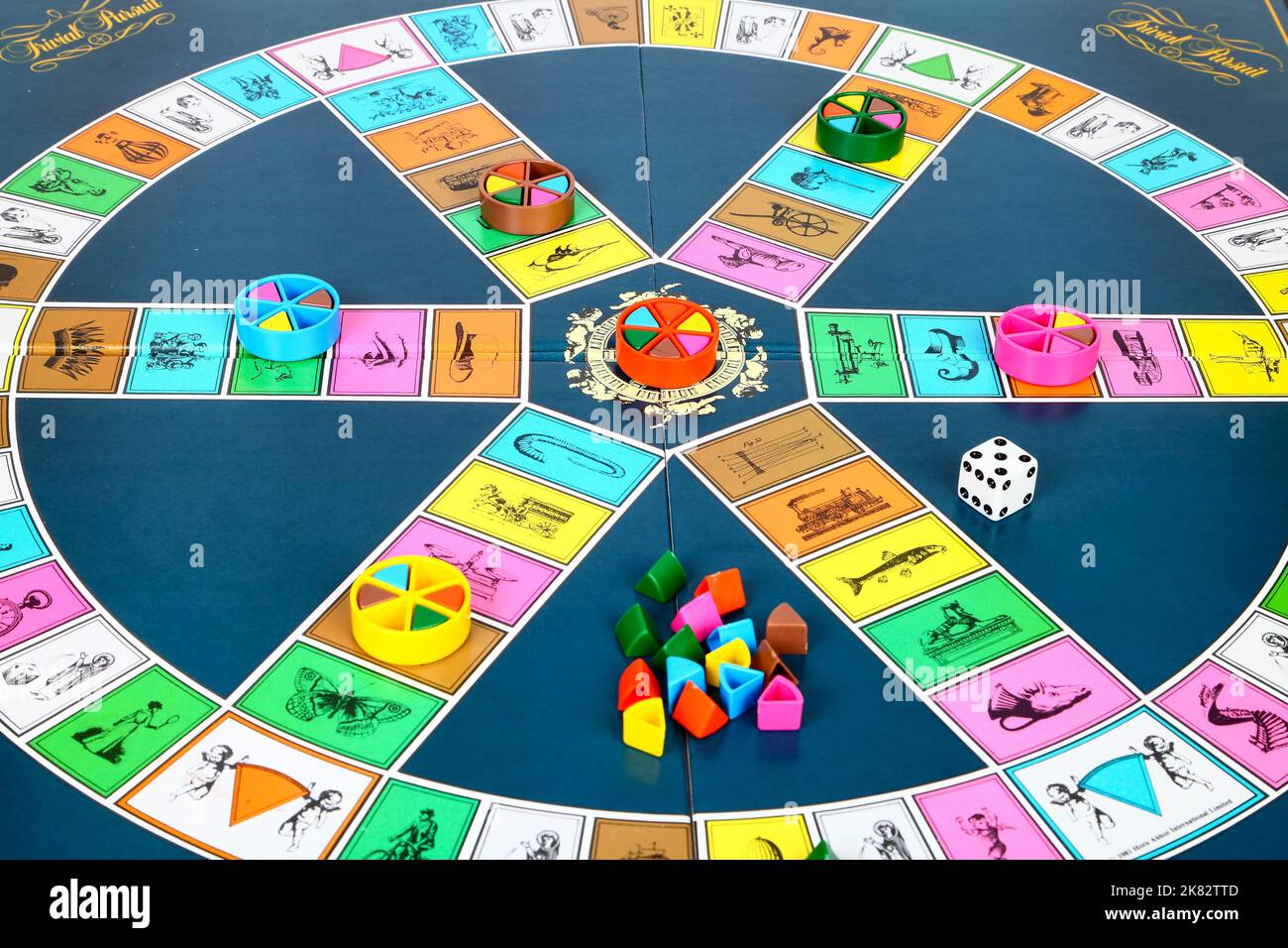 Trivial Pursuit the Genus edition general knowledge board game circa 1980s Stock Photo Alamy