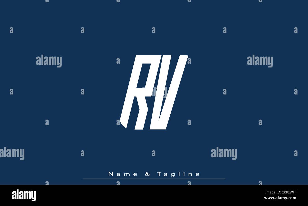 Alphabet letters Initials Monogram logo RV , VR Stock Vector