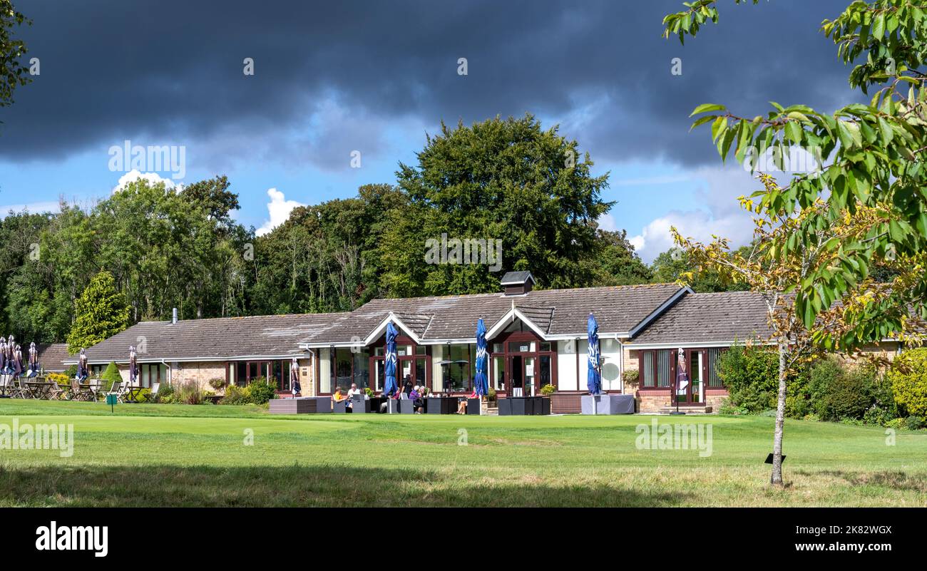 Tidworth Garrison Golf Club, Bulford Road, Tidworth, Wiltshire, England, UK - view of clubhouse and practise green. Stock Photo