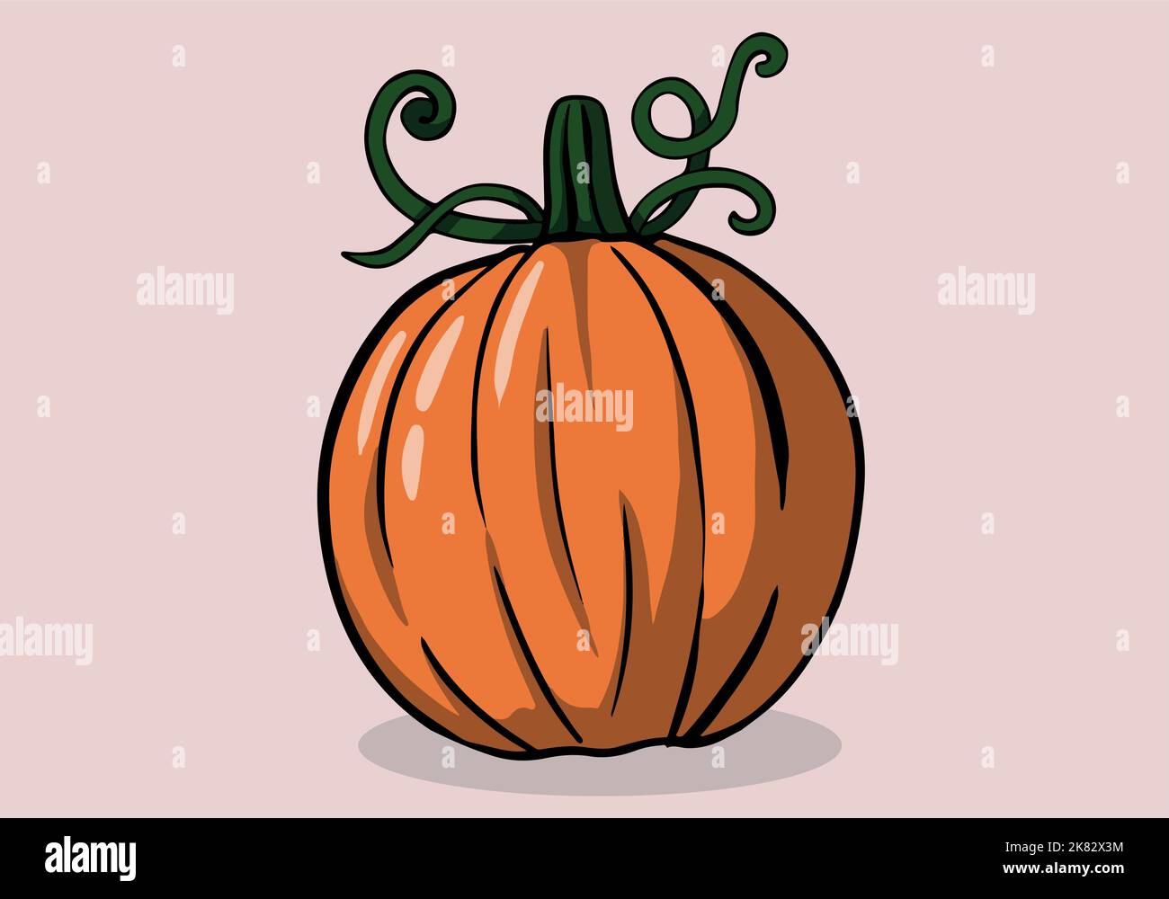 Hand drawn cute halloween pumpkin vector illüstration EPS10 Stock Vector