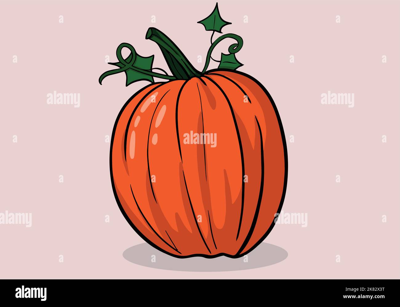 Hand drawn cute halloween pumpkin vector illüstration EPS10 Stock Vector