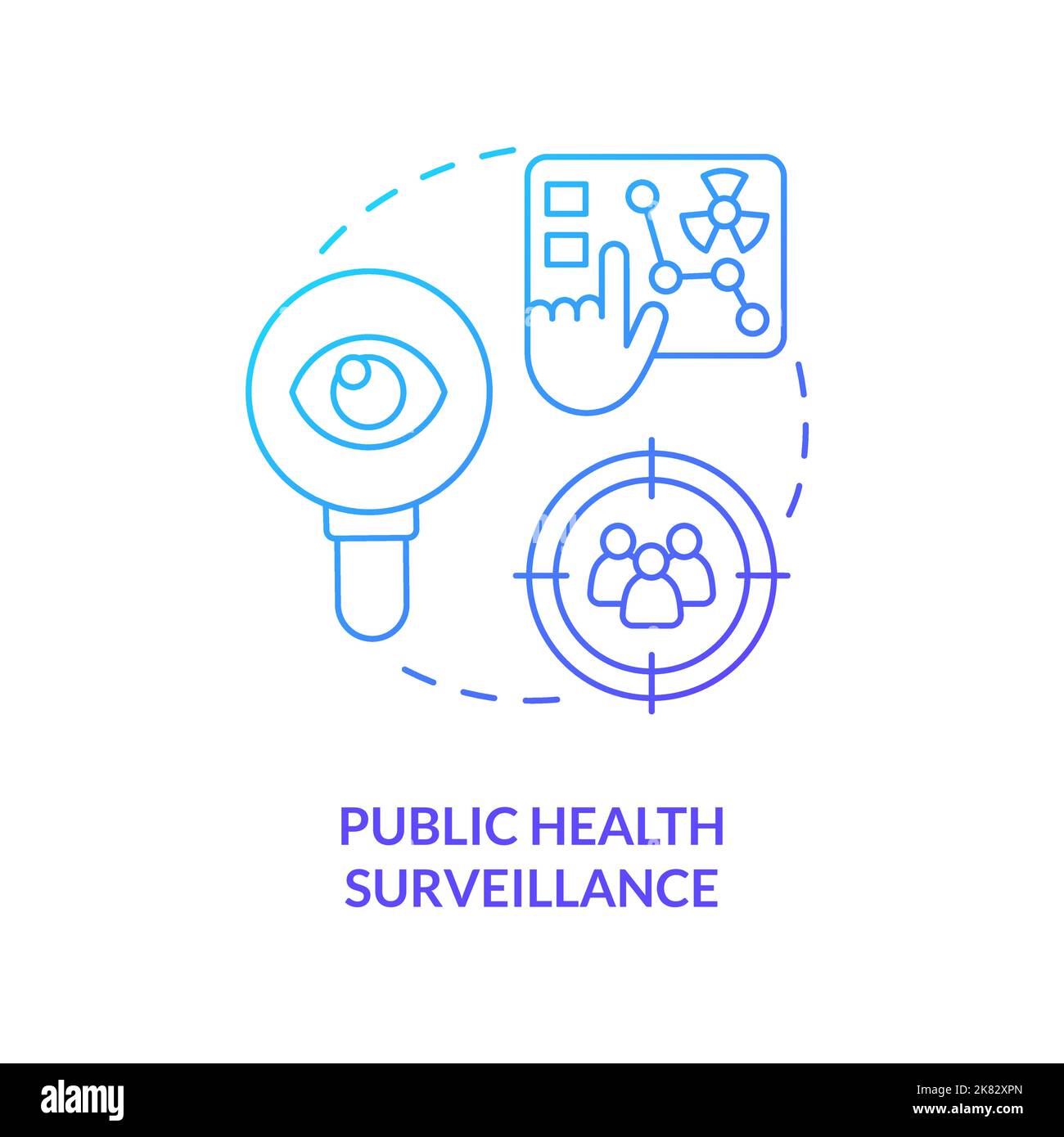 Public health surveillance blue gradient concept icon Stock Vector