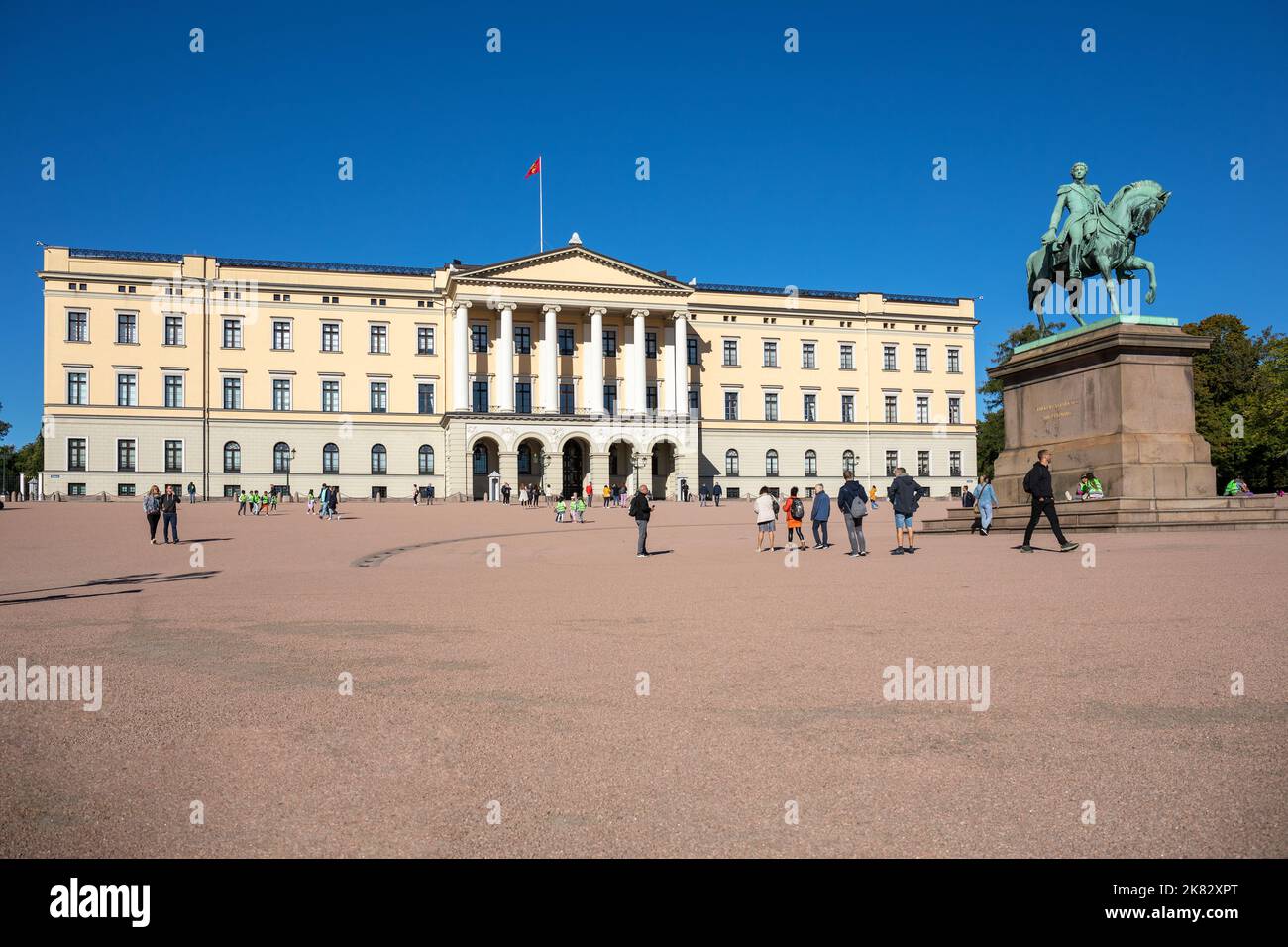 Royal Palace in Oslo, Norway. Royal Palace is the official residence of the present Norwegian monarch Stock Photo